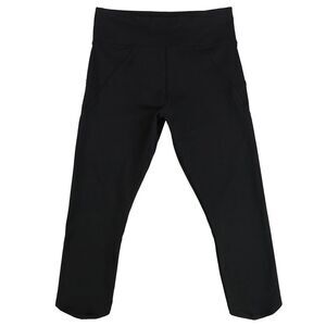 L.A.M. Womens Cate Asymmetrical 7/8 Compression Athletic Pants, Black, NWT